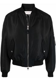 Alexander McQueen rear logo-print bomber jacket - Schwarz