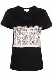 Alexander McQueen bustier print T-shirt - Schwarz