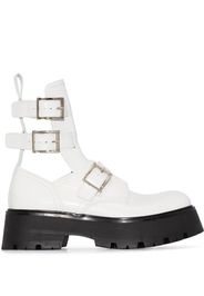 Alexander McQueen buckle-fastened caged boots - Weiß