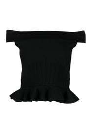 Alexander McQueen off-shoulder knitted top - Schwarz