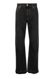 Alexander McQueen side stripe straight-leg jeans - Schwarz