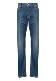 Alexander McQueen embroidered-logo straight-leg jeans - Blau