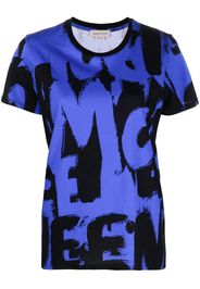 Alexander McQueen graffiti-print cotton T-shirt - Blau