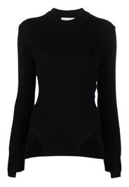 Alexander McQueen long-sleeve knitted top - Schwarz