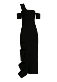 Alexander McQueen cut-out one-shoulder dress - Schwarz