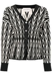 Alexander McQueen Cardigan mit Kontrasteinsatz - Schwarz