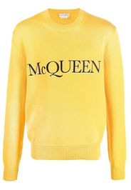 Alexander McQueen logo-embroidered knitter jumper - Gelb