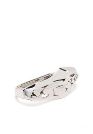 Alexander McQueen asymmetric oversized ring - Silber