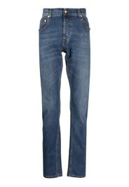 Alexander McQueen embroidered-logo slim-fit jeans - Blau