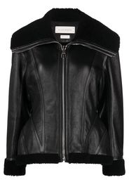 Alexander McQueen polished-finish zip-fastening jacket - Schwarz