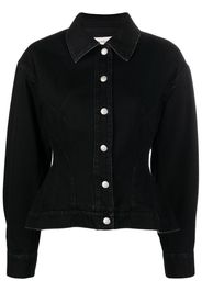 Alexander McQueen peplum denim jacket - Schwarz