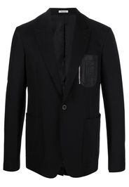 Alexander McQueen chest zip-pocket detail blazer - Schwarz