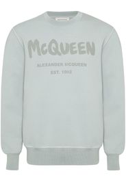 Alexander McQueen Sweatshirt mit Graffiti-Print - Grau