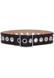 Alexander McQueen eyelet-detail leather belt - Schwarz