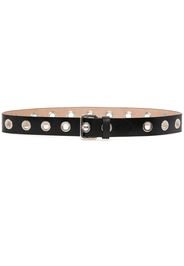 Alexander McQueen eyelets leather belt - Schwarz