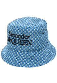 Alexander McQueen Skull-print bucket hat - Blau