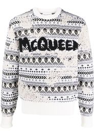 Alexander McQueen intarsia-pattern jumper - Nude