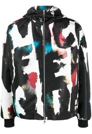 Alexander McQueen Graffiti-print hooded windbreaker - Schwarz