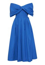 Alexander McQueen off-shoulder bow-embellished dress - Blau