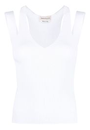 Alexander McQueen cut-out sleeveless top - Weiß