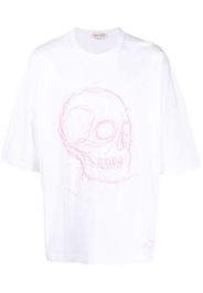 Alexander McQueen skull print oversized T-shirt - Weiß