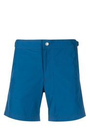 Alexander McQueen logo-tape straight-leg shorts - Blau