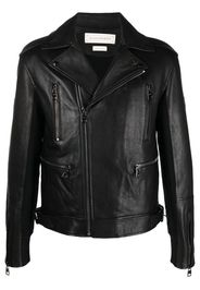 Alexander McQueen Bikerjacke mit Lederbesatz - Schwarz