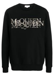 Alexander McQueen rhinestone embellished logo-detail jumper - Schwarz