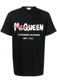 Alexander McQueen abstract logo-print T-shirt - Schwarz