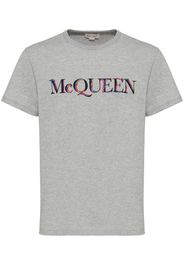 Alexander McQueen logo-embroidered cotton T-shirt - Grau