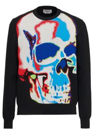 Alexander McQueen Intarsien-Pullover mit Totenkopf - Schwarz