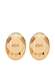 Alexander McQueen The Faceted Stone Stud Earrings - Gold