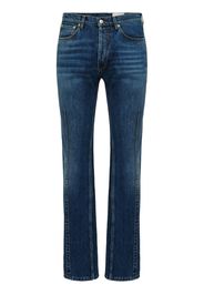 Alexander McQueen Straight-Leg-Jeans mit Abnähern - Blau