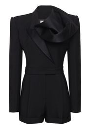 Alexander McQueen Deconstructed Orchid wool playsuit - Schwarz