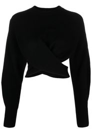 Alexander McQueen twisted cropped jumper - Schwarz