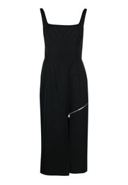 Alexander McQueen zip-embellished midi dress - Schwarz