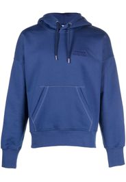 Alexander McQueen logo-embroidered stretch-cotton hoodie - Blau