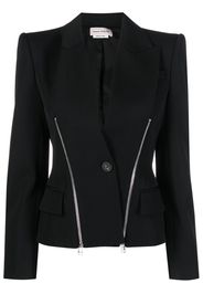 Alexander McQueen zip-embellished single-breasted blazer - Schwarz