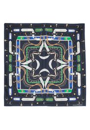 Alexander McQueen graphic-print silk scarf - Blau