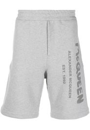 Alexander McQueen Graffiti-print track shorts - Grau