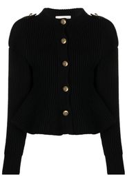 Alexander McQueen ribbed-knit crew-neck cardigan - Schwarz