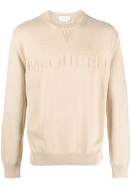 Alexander McQueen Pullover mit Jacquard-Logo - Nude