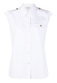 Alexander McQueen Military-pocket sleeveless shirt - Weiß