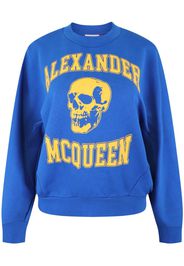 Alexander McQueen skull-print crew-neck sweatshirt - Blau