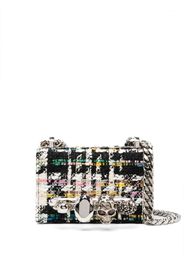 Alexander McQueen Jewelled tweed mini bag - Schwarz