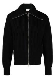 Alexander McQueen ribbed zip-up cardigan - Schwarz