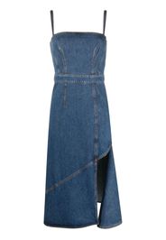 Alexander McQueen slit-detailing denim midi dress - Blau