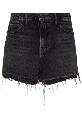 Alexander Wang Ausgefranste Jeans-Shorts - Schwarz