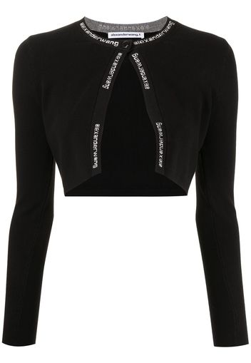 Alexander Wang Cropped-Hose mit Logo-Bund - Schwarz