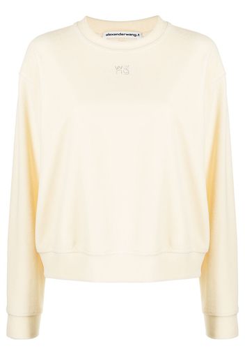 Alexander Wang Sweatshirt mit Kristall-Logo - Gelb